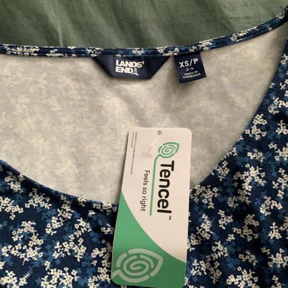 NWT Lands End Midi Dress Blue floral twist front Knee Length - Picture 5 of 5